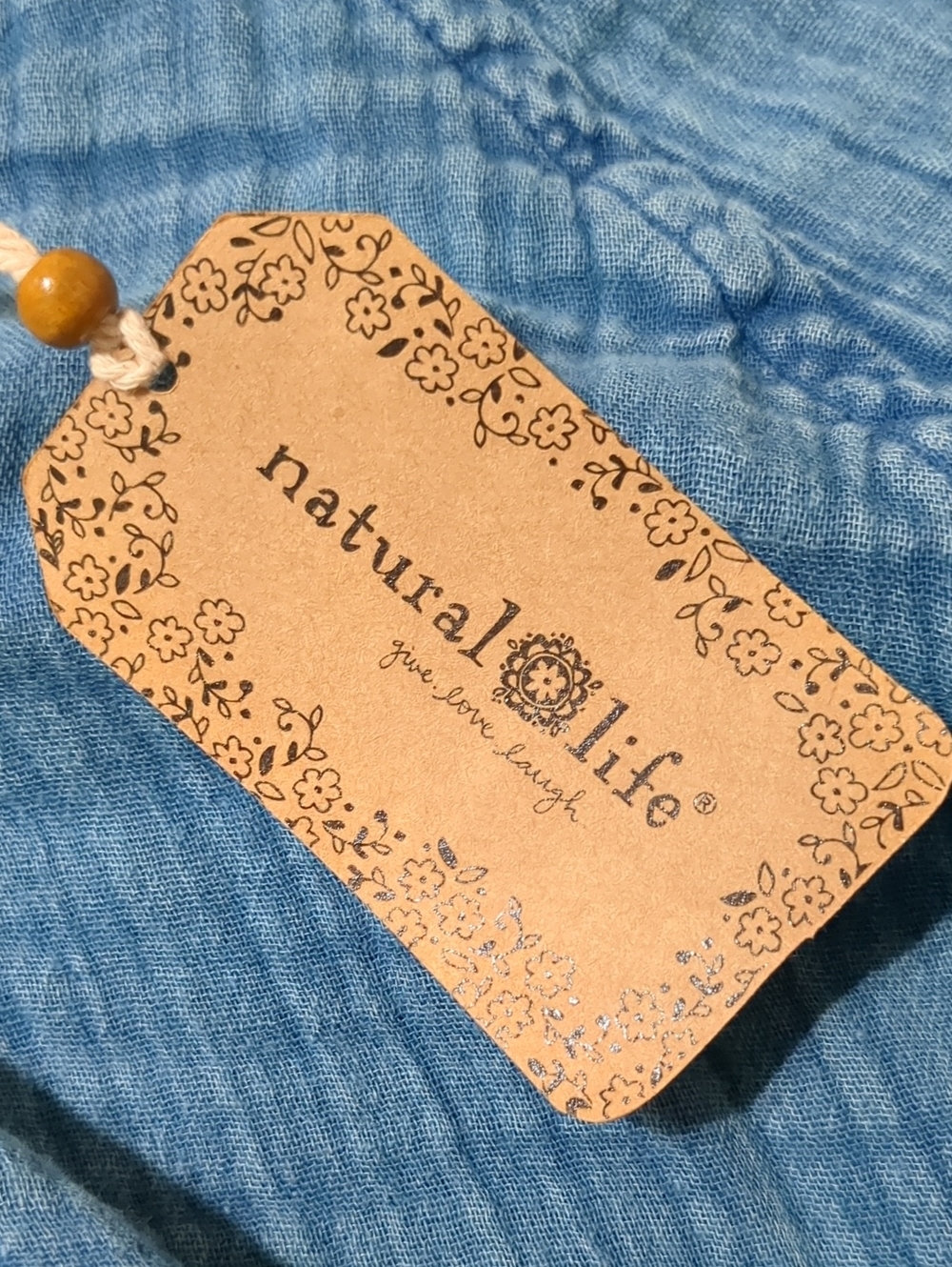 Natural Life Blue Gauzy Laid Back Shirt Pockets Boho Tunic Size XL NWT - Picture 10 of 12
